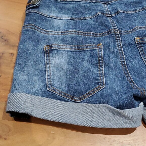 Vintage Y2K Retro High Rise Overall Shorts Adjustable straps - Picture 8 of 15